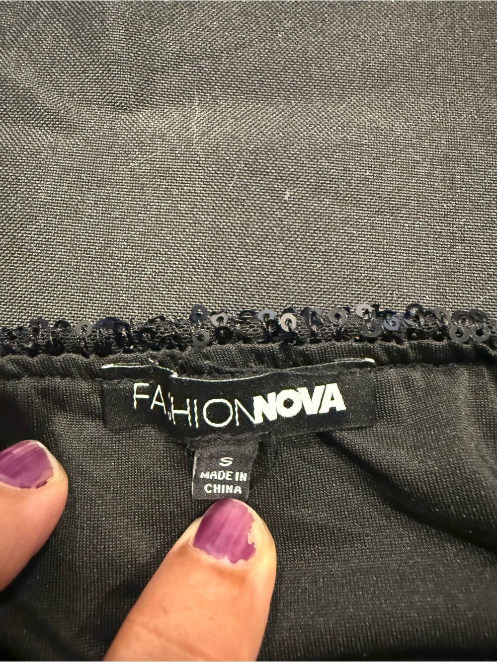 Fashion Nova Black Sequin Halter Mini Dress - Picture 3 of 5